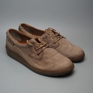 Mephisto Slacker Mens Brown Leather Lace Up Walking Shoes Made in France Size 8
